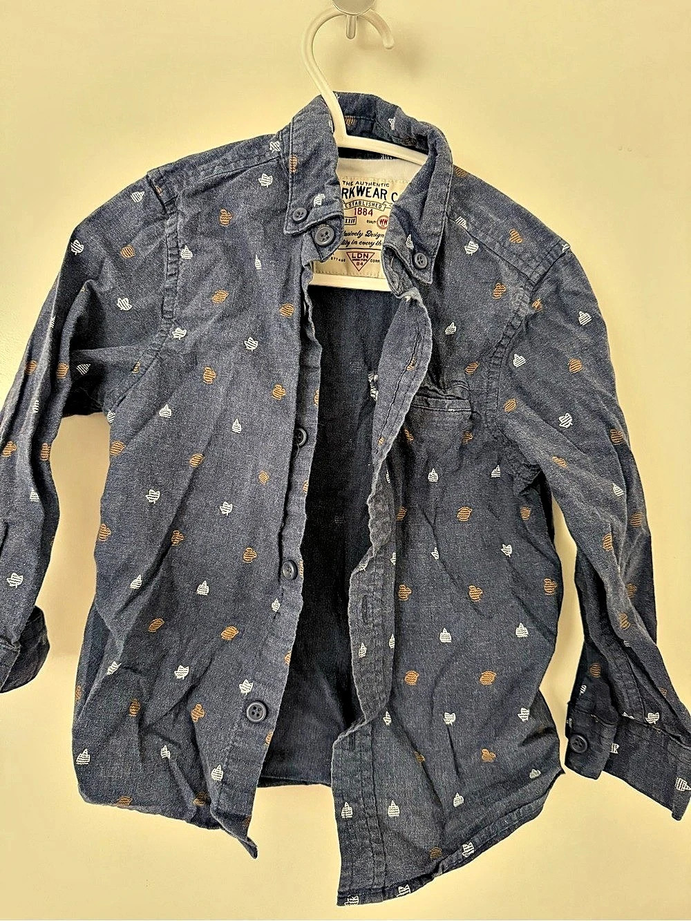 M&S Workwear Co. shirt Boys 2-3 Years Blue Button Down Shirt